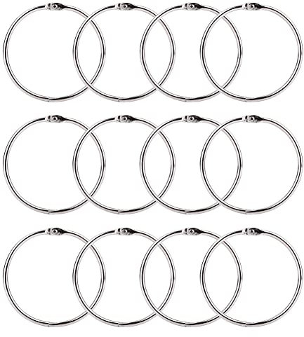 Metallringe Buchringe Binder Ringe für Karteikarten Fotoalbum Loseblatt, 3,5 cm, 12 Stück