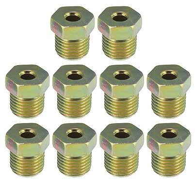 X AUTOHAUX 10 Stück Auto Bremsleitungs Muttern 1/2 Zoll 20 Gewinde Messing