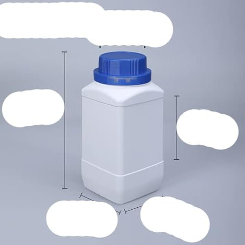Empty big mouth bottle with Anti-theft cover leakproof reagent bottle for Ink powder Glue Food Grade bottles 4PCS-1000ML White