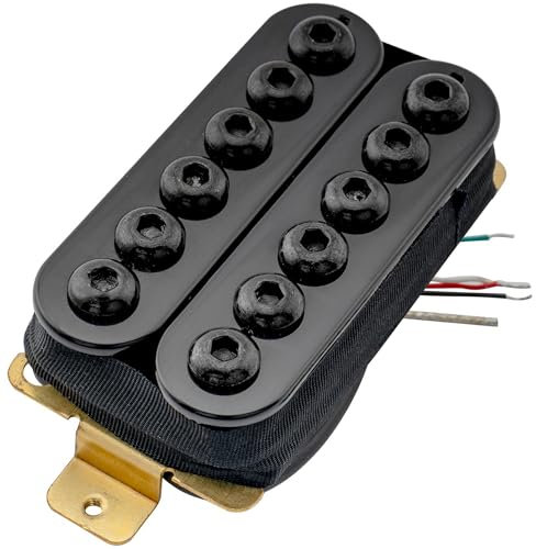 Artec HIVB Invader Style Uncovered Verstellbare Hexagonale Pole Keramik Humbucker Tonabnehmer Hals Pickup 8,4K für E-Gitarre, Schwarz