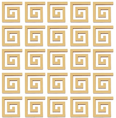 50 Pcs Acrylic Mirror Wall Stickers, Removable DIY Mirror Wall Sticker Self-Adhesive, Sticker Frame TV Background Decoration, for Tile, Window-10CM (Gold)