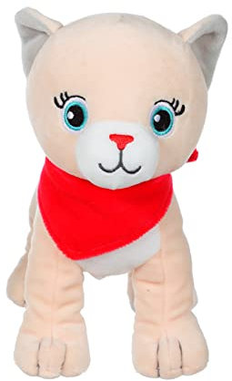 Gipsy Toys - Lustige beige Klangkätzchen mit rotem Schal - Kuscheltier für Kinder - 071620
