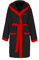 Elbenwald The Batman Bademantel mit Batsignal Motiv mit Kapuze Gürtel unisex schwarz rot