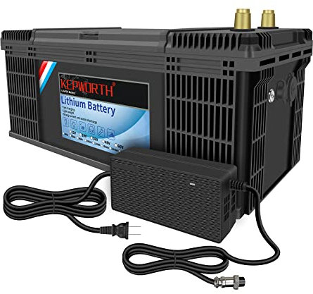 KEPWORTH Lithium Battery 12V 200Ah LiFePO4 Batteries with 200A BMS, Deep Cycle Rechargeable Lithium Iron Phosphate Battery, for Solar, Marine, Camping, RV, Boat
