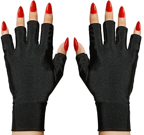 Makartt UV Handschuhe Lampe für Nagelschelmgel, UPF50+ UV Schutz fingerlose Handschuhe für Maniküren Trockner, UV Protection Gloves Fingerlose Anti UV Hände schützen die Hände vor UV Schaden
