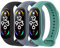 Vancle 3 Stück Armband für Xiaomi Mi Band 7, Weiches Silikon Sport Wasserdicht Ersatzarmband für Xiaomi Mi Band 7 Damen Herren (Schwarz/Grün/Blaugrau)