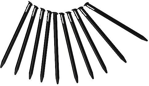 vhbw 10x Stylos de Saisie Compatible avec Nintendo New 3DS Console de Jeux - 7,7 cm, Noir
