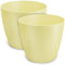 TULMERO Blumentopf matt, Pflanzkübel aus Übertopf Kunststoff Dekorativer Topf für, groß und klein Pflanzen, 2er-Set blumenkübel, blumenkübel kräutertopf, (2 Pack) Gelb, ø 9.5 cm