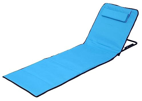 Hitburu Strandmatte Gepolstert Faltbar,Strandmatte Klappbar Mit Kissen,145x47cm Strandmatte Faltbar,600D Oxford-Stof Gepolsterte Liege, Sonnenstühle Für Rasen, Terrasse, Garten, Hof