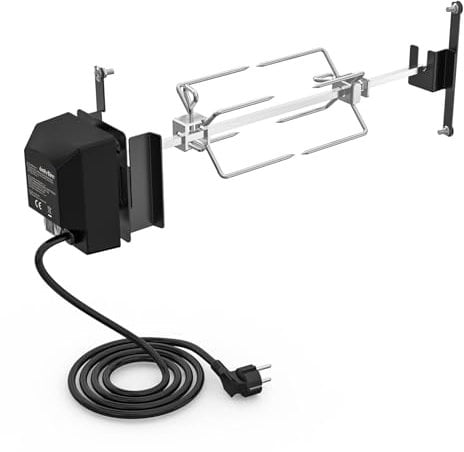 onlyfire BRK-6114 Kit de Asador Giratoria de Barbacoa de Acero Inoxidable, para Weber Ahumador Barbacoa de Carbón 47cm, 220V - 240V