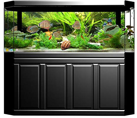 Aquarium Hintergrund Poster PVC Wasserdichter Aufkleber Selbstklebender Meeresboden Kleine Fische Wasserpflanzen Landschaft Bild Dekoration (61 41cm)