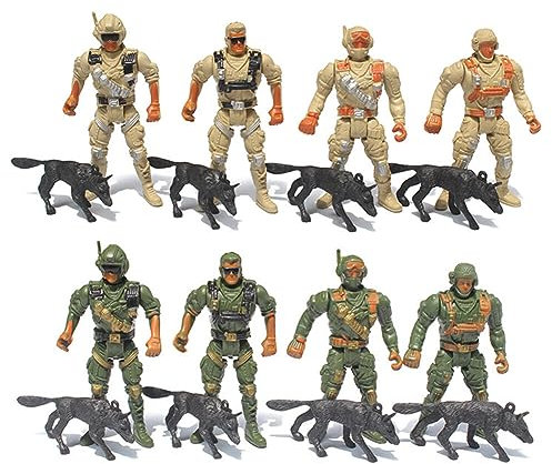 LICHENGTAI 8 Stück Militär Modell Soldat Spielzeug Armee Figuren Set Mini Plastik Soldatenfiguren Spielzeug Figuren Zubehör Schlachtfeld Spielzeugsoldaten Armee Figuren für Kinder Jungen 3+