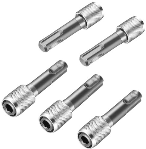 Linkstyle 5PCS SDS-Plus Drill Chuck Adapter to 1/4 inch 6.35mm Hex Socket Drill Holder Converter Conversion Tool for Drill Hammer