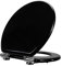 Fanmitrk Black Wood Toilet Seat-MDF Soft Close Toilet Lid with Zinc Alloy Hinges,Dark Black Color Wooden Seats
