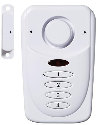 Sabre Elite Wireless Door Alarm, 120dB, White, Contact Sensor, 3 AAA Batteries, Chime/Home/Away/Panic Modes, Residential & Commercial Space Security