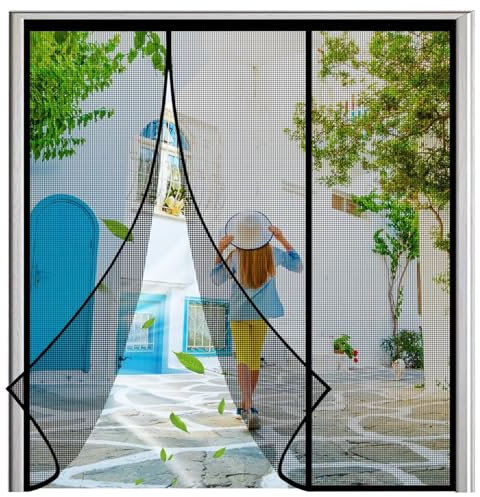 Zanzariera magnetica su misura 190x275cm Porta zanzariera magnetica personalizzata Nero