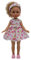 Folk Puppe der Kollektion Naia Original, 35 cm. Rote Dolls mit Kleid Blumen.