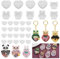 Voyyphixa 10 Pcs Heart Resin Shaker Moulds with Animal Epoxy Resin Molds Set Silicone Quicksand Moulds with 20 Pcs Seal Film Silicone Casting Molds for Resin Jewelry Pendant, DIY Art Craft
