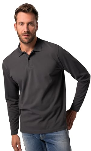 JP 1880 Herren große Größen Übergrößen Menswear L-8XL JP1880 Poloshirt, Basic, Langarm, Piqué, bis 8 XL Schiefer XXL 799230121-XXL
