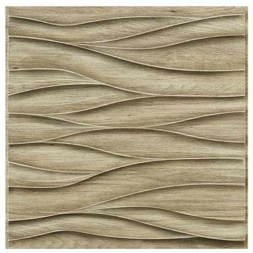 STICKGOO Panneaux muraux 3D pour décoration murale intérieure, panneaux muraux texturés 3D en bois de chêne naturel, panneaux muraux d'accentuation pour salon, bureau