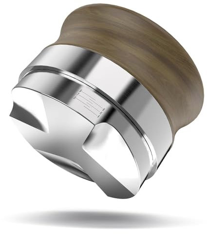 KYONANO Distributor 53.3mm höhenverstellbar, Kaffeepulver-Verteiler aus Premium Edelstahl & Walnussbaumholz, Coffee Leveling Tool für perfekte Extraktion Kaffeeverteiler mit Einstellbarer Höhe