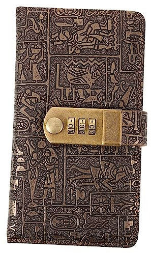 SEWACC Plain Notebook Secret Diary Lock Retro Vintage Notebook for School Office Travel