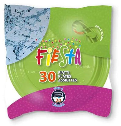 90 Piatti PIANI colorati di plastica RIUTILIZZABILI da 22cm piatti rigidi | piatti Lavabili | VARI COLORI | per feste eventi compleanni (Verde Mela)