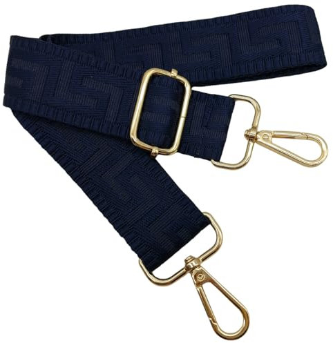Verstellbarer Schultergurt für Taschen Marineblau, Taschengurte zum Wechseln, Taschengurt Breit mit Karabiner Gold, 80-130 cm Tragegurt Tasche für Damen Schulterriemen, Handtasche, 3.8cm, 1309