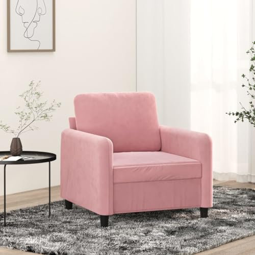 Willood Sessel mit Schlaffunktion für Wohnzimmer Schlafzimmer Rosa 60 cm Samt