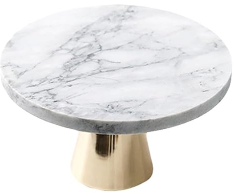 Cabilock Marble Cake Stand Round Dessert Display Tray 7.87 X 7.87 X 4.33 in Cupcake Display Stand for Weddings Parties Bakeries Restaurants Baby Showers Home Decor