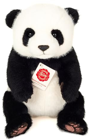 Teddy Hermann 92447 Panda sitzend 28 cm, Kuscheltier, Plüschtier
