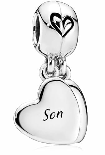 MSPOVOF Mutter & Sohn Herz geteilt Charms 925 Sterling Silber 5A Zirkonia Anhänger für Armband Halsketten Schmuck Geschenk für Damen Frauen