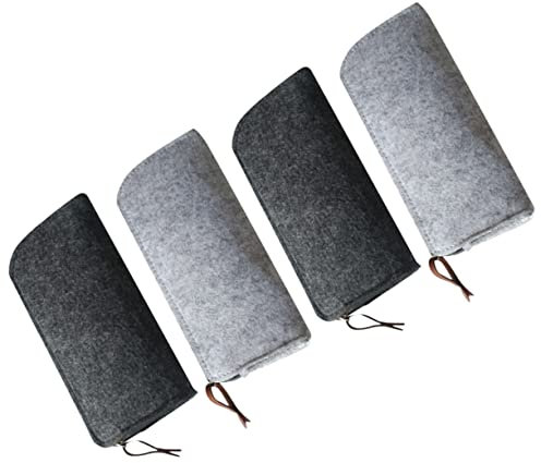 HOMSFOU 4stücke Teiliges Filz-stifteetui Dunkelgrau Multifunktionale Kosmetiktasche Organizer Für Schreibwaren Handtasche Für Make-up Und Stifte Robust Und Stylisch