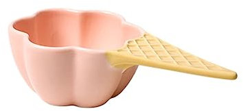 KICHOUSE Eisbecher Eisschalen behandelte Dessertschale Dessertschalen Schüssel weiße Schalen Form Eiskeramik Obstschale eisförmige Gerichte Porzellanschale mit Henkel Rosa
