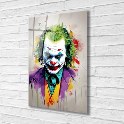 AREDE Wandbild Direktdruck auf Acrylglas (Plexiglas) – 40 x 60 cm – Der Joker – Hochwertiger Kunstdruck mit brillanten Farben –Wanddeko für Wohnzimmer, Schlafzimmer, Büro– ohne Rahmen