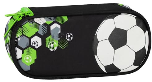 sarcia.eu Federmäppchen, Schule, Beutel, Fußball, für Jungen, Schwarz-grünes 5x22x10cm (Fußball Fächer)