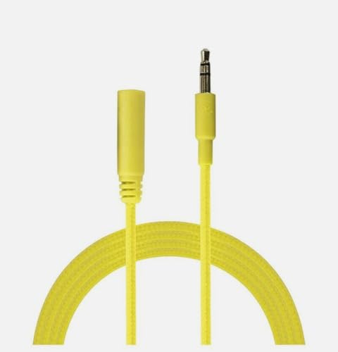 LockMingle Durable 3.5mm Extension Cable 1m – Braided Stereo Jack, Male to Female, Perfect for Headphones & Car Aux Yellow