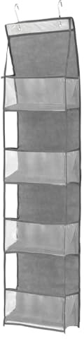 SUNNYNEST Hanging Storage Over the Door Organizer Hanging Shelves Shoe Storage Rack Hanging Door Bag for Handbags Cosmetics Toys Sundries Finishing Bag Grey