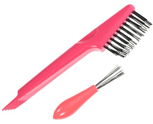 Sewroro Juego de 2 Limpiadores de Peines Cabello Herramienta Removedora de Vello Color Rosa Diseño Compacto y Ergonómico Adecuado para Uso Doméstico y Profesional