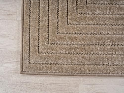 KADIMA DESIGN Outdoor Teppich Skandinavischer 3D-Design Wetterfest UV-Beständig Waschbar Strapazierfähig Langlebig Läufer Beige 80x250 cm Terrasse Balkon Fußbodenheizung geeignet | ENGADIN