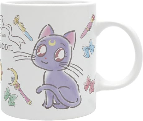 ABYSTYLE Sailor Moon Tasse Luna & Artemis Chibi, offizielles Produkt, Fassungsvermögen 320 ml, hochwertige Keramik