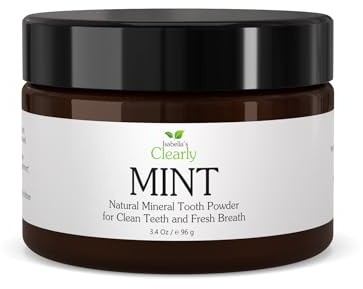 Isabella’s Clearly Remineralising Tooth Powder | Teeth Whitening Natural Toothpaste Fluoride Free for Adults, Kids, Sensitive Gums | Xylitol, Baking Soda, Bentonite Clay, Calcium (Mint Flavor)