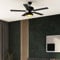 Qazqa Ventilador de techo industrial negro - MAGNA Madera/Acero Redonda Adecuado para LED Max. 1 x 60 Watt