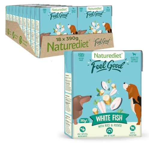 Naturediet - Feel Good Wet Dog Food, Natural and Nutritionally Balanced, Fish, 390g (Pack of 18)