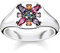 Thomas Sabo Damen-Ring Farbige Steine 925er Sterlingsilber geschwärzt TR2230-318-7-52