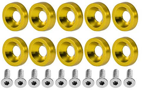 Car M6 Screw Gasket, Modifikationsschraube License Plate Frame Decoration Screw(Gold)