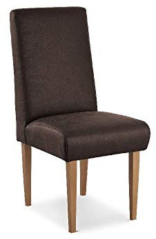CAVADORE Esszimmerstuhl Kira, Polsterstuhl für Küche, Esszimmer oder Wohnküche in Büffellederoptik, Passend zur Küchengarnitur Kira, 48 x 103 x 62, Mikrofaser: braun