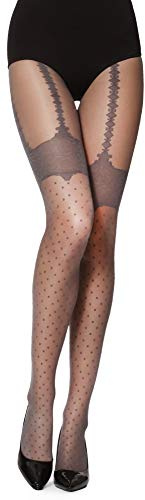 Merry Style Strumpfhosen Damen bequeme Feinstrumpfhose damen aus Microfaser Strumpfhose mit Muster 40 DEN MS 262