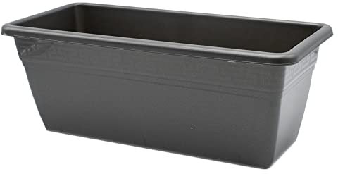 CABLEPELADO Jardinera plástico, Jardinera para balcón, Macetero Rectangular, Maceta Rectangular, Apto balcón, jardín, Patio, Interior o Exterior (Negra, 40 cm)