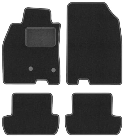 Velours-Fußmatten passend für Renault Megane III 2008-2015, Graphit, LUX | passend für Schrägheck/Coupé/Grandtour/Kombi; Velours-Teppich (Polypropylen), ca. 6,5 mm